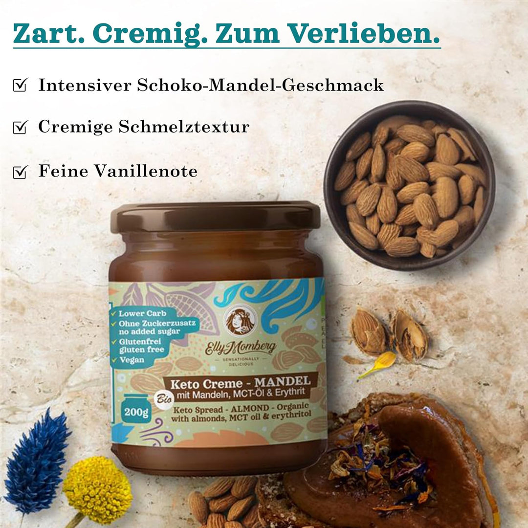 Elly Momberg - Bio-Keto-Schokoladenaufstrich Mandel mit MCT Öl, Für Low Carb & Keto Ernährung - ohne