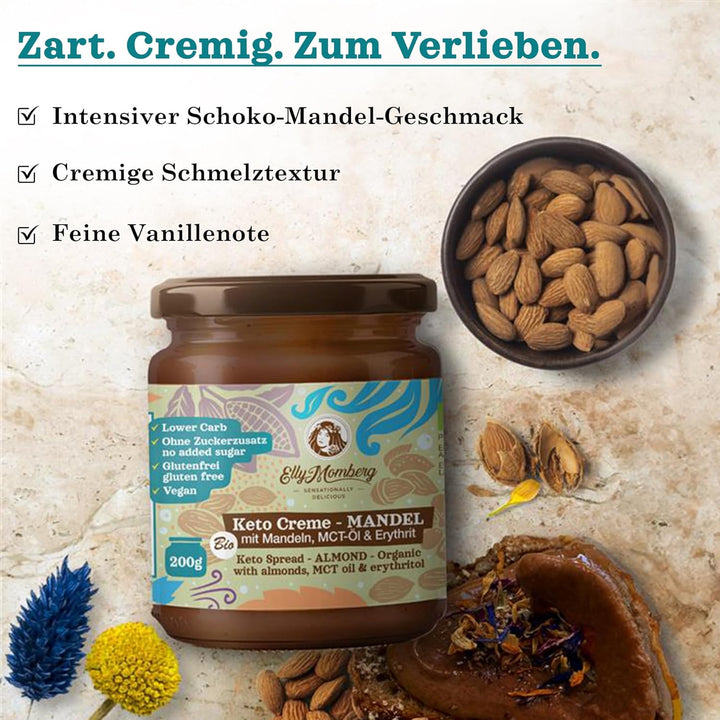 Elly Momberg - Bio-Keto-Schokoladenaufstrich Mandel mit MCT Öl, Für Low Carb & Keto Ernährung - ohne