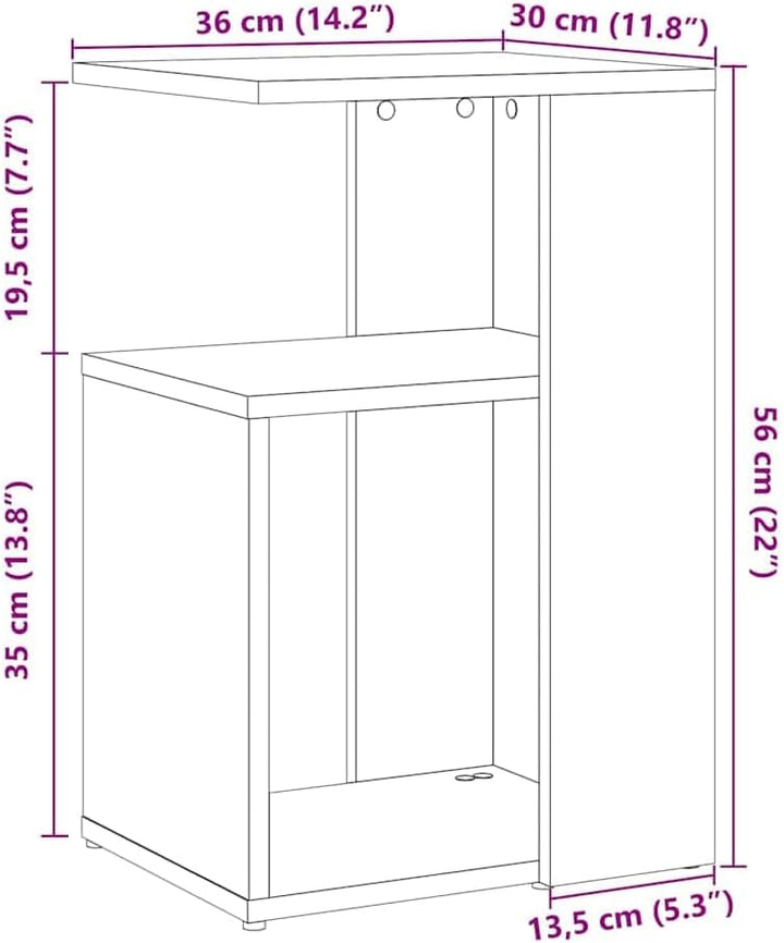 vidaXL Beistelltisch Altholz-Optik 36x30x56 cm Holzwerkstoff, Ablagetisch, Sofatisch, Wohnzimmertisc