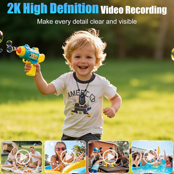 OBEST Mini Action Cam WiFi Action Kamera 2K Bodycam Körperkamera mit Bildschirm, Magnetisch Motorrad