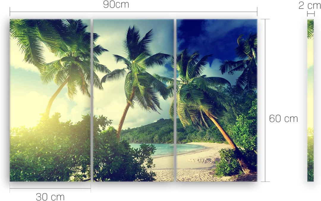 ge Bildet Bild auf Leinwand | Landschaftsbilder - Sonnenuntergang am Strand Takamaka - Seychellen F