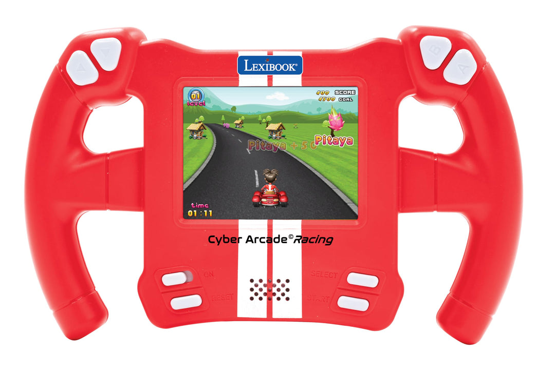 Lexibook, Cyber Arcade Racing, Bewegungsgesteuerte Rennkonsole, 30 Renn-, Action- und Puzzlespiele,
