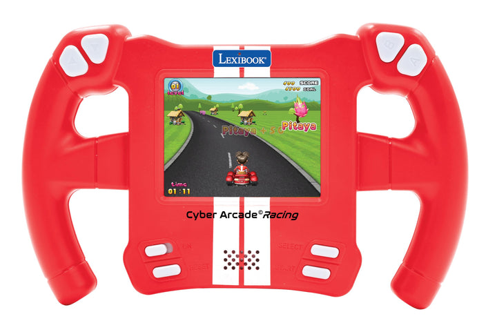 Lexibook, Cyber Arcade Racing, Bewegungsgesteuerte Rennkonsole, 30 Renn-, Action- und Puzzlespiele,