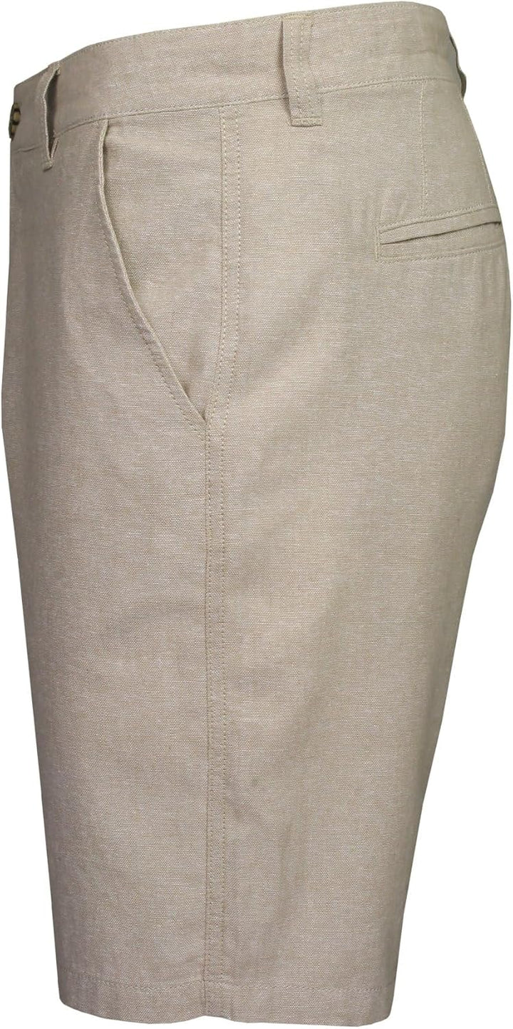 Xact Herren Leinen 23cm Tailored Chino Shorts, Regular Fit 32W Sand (Linen), 32W Sand (Linen)