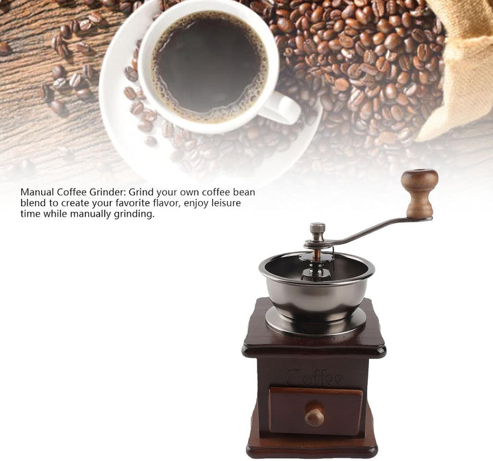 Manuelle Kaffeemühle, Rostfrei, Retro-Stil, Kaffeemühle mit Edelstahlkern