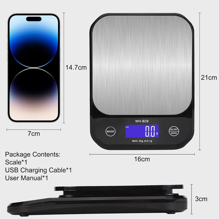 Wasserdichte IP67 Küchenwaage, Wiederaufladbare Digitale Küchenwaage, USB Elektronische Lebensmittel