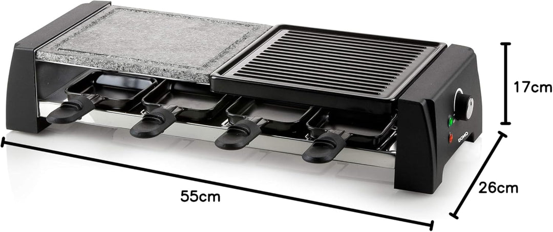 DOMO DO9190G Raclette/Steingrill, Kunststoff, 8