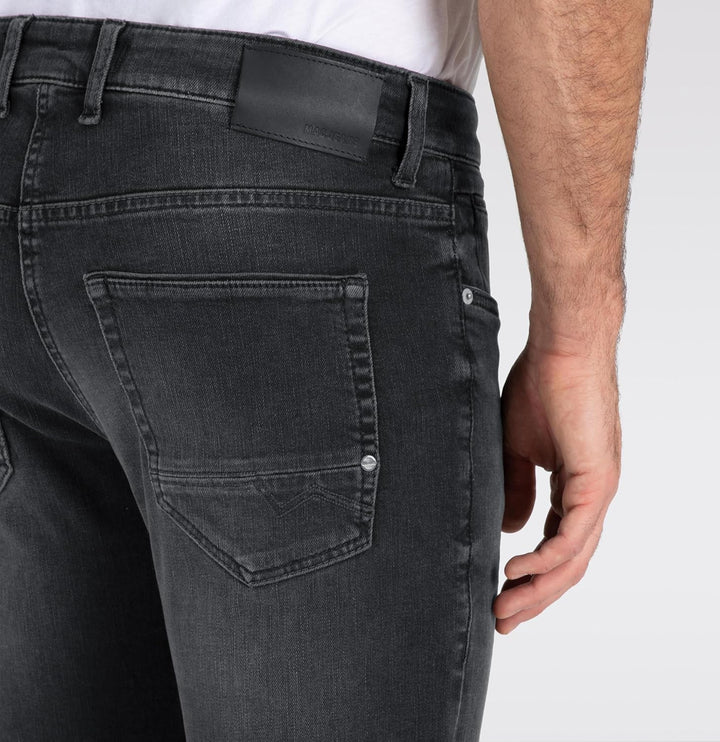MAC Jeans Herren Jeans Hose Arne Pipe Dünner Stretchdenim Blue Used 32W / 32L Black Black Authentic