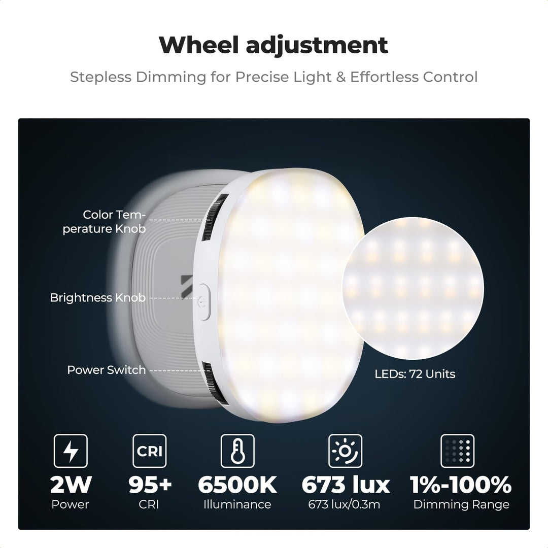 K&F CONCEPT Magnetische Selfie Licht mit Spiegel, 900mah Handy Ringlicht kompatibel mit iPhone Magsa