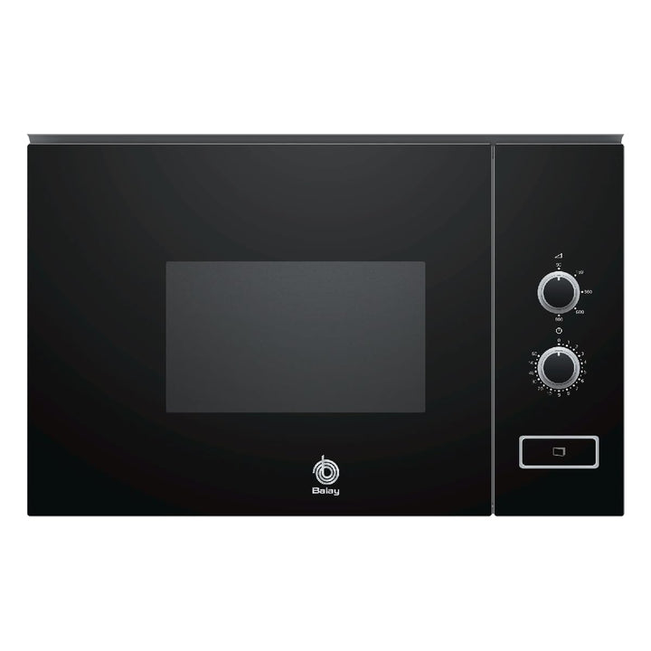 Balay Einbau-Mikrowelle, Höhe 38 cm, 5 Leistungsstufen, Aqualisis, Drehteller 25,5 cm, schwarzes Gla