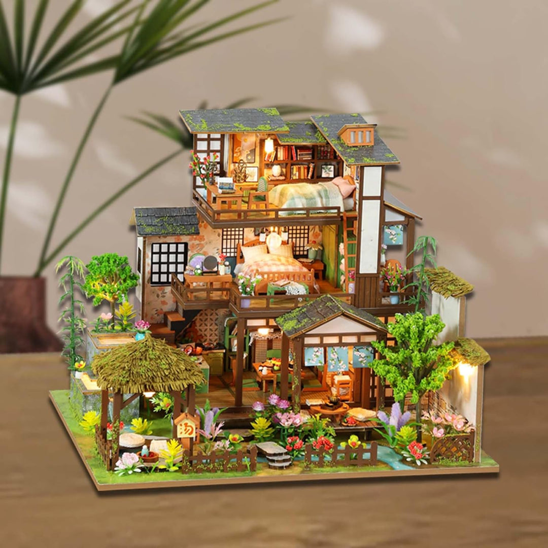 Miniatur Haus Bausatz, Kreatives DIY Puppenhaus aus Holz, Holzpuzzle für Erwachsene &amp; Jugendliche, I