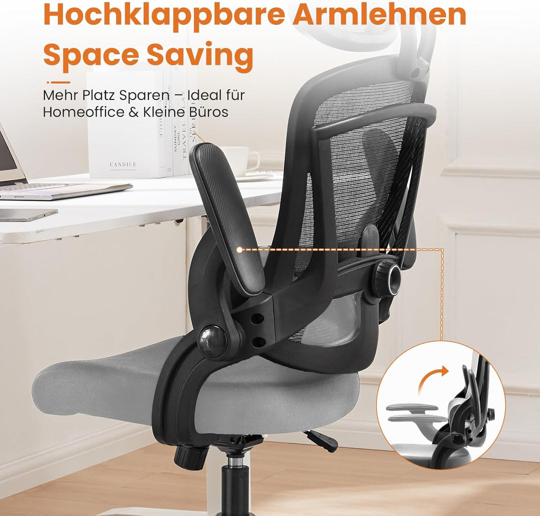 Sweetcrispy Ergonomischer Bürostuhl, Schreibtischstuhl Ergonomisch, Atmungsaktiver Netzstuhl mit Ver
