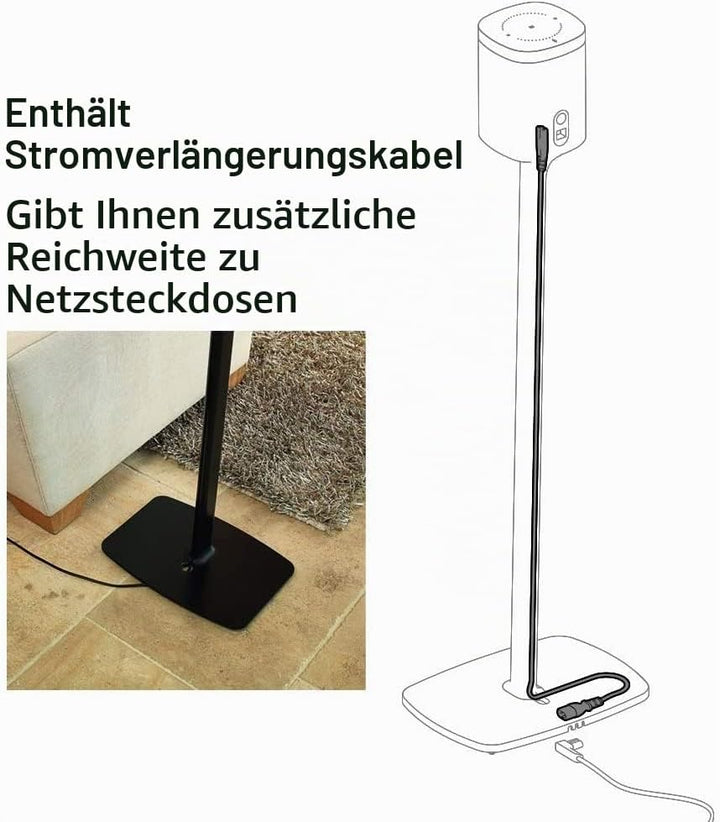 Flexson Bodenständer für Sonos One, One SL und Play:1 - Schwarz (Single) Schwarz Single Single, Schw