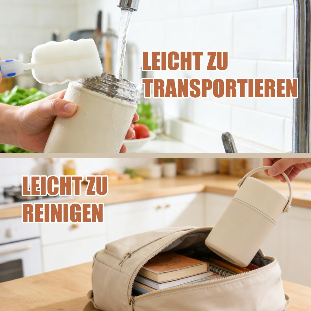 Aohcae Thermobehälter für Essen 850ml, Edelstahl, Auslaufsicher Warmhaltebehälter Essen mit Löffel &