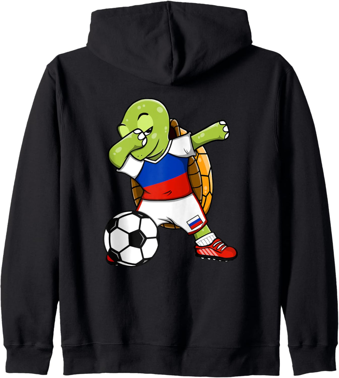 Dab Schildkröte Russland Fussball Mannschaft Russische Flagge Kapuzenjacke