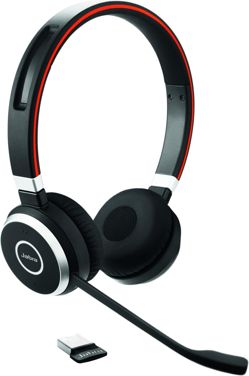 Jabra Evolve 65 SE Drahtlose Stereokopfhörer — Bluetooth, Mikrofon mit Geräuschunterdrückung, lange