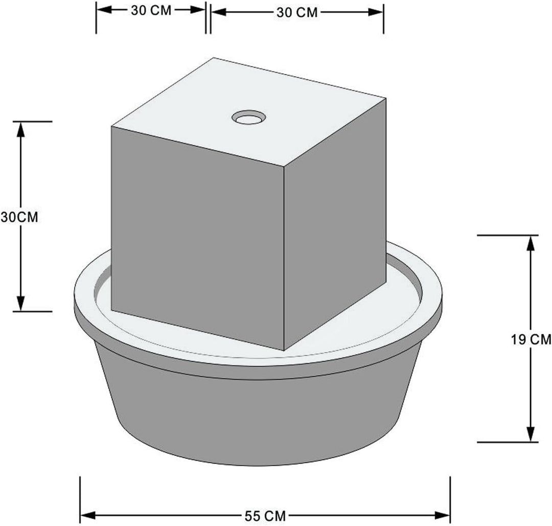 KÖHKO® Würfelbrunnen „Peru“ Höhe 49 cm Gartenbrunnen 31004 aus Cortenstahl mit LED-Beleuchtung Höhe