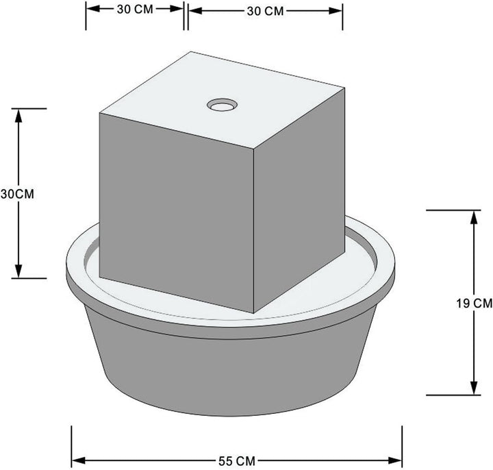 KÖHKO® Würfelbrunnen „Peru“ Höhe 49 cm Gartenbrunnen 31004 aus Cortenstahl mit LED-Beleuchtung Höhe