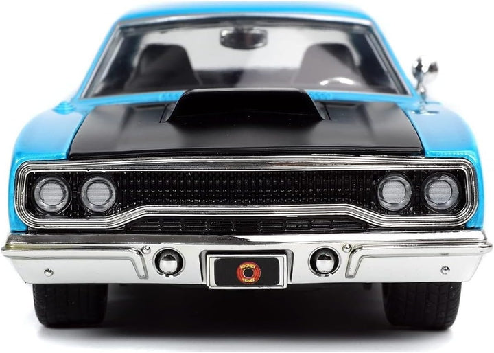 Jada Toys Looney Tunes Road Runner, 1970 Plymouth, Modellauto, Spielzeugauto, zu öffnende Türen, Mot