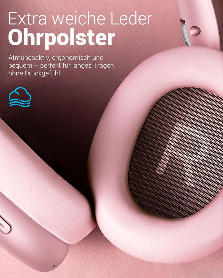 Wentronic Y01 Kabellose Over-Ear-Kopfhörer, Geräuschunterdrückung, Bluetooth 5.3-Kopfhörer mit Mikro