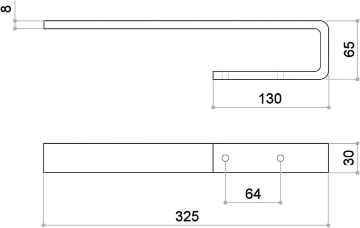 SOTECH Handtuchhalter PELI für Schrankmontage/Zum verschrauben/Aluminium massiv/Chrom poliert/Handtu