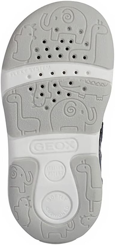 Geox Baby-Mädchen B Sandal Tapuz Girl Erste Schritte 21 EU Navy Silver, 21 EU Navy Silver