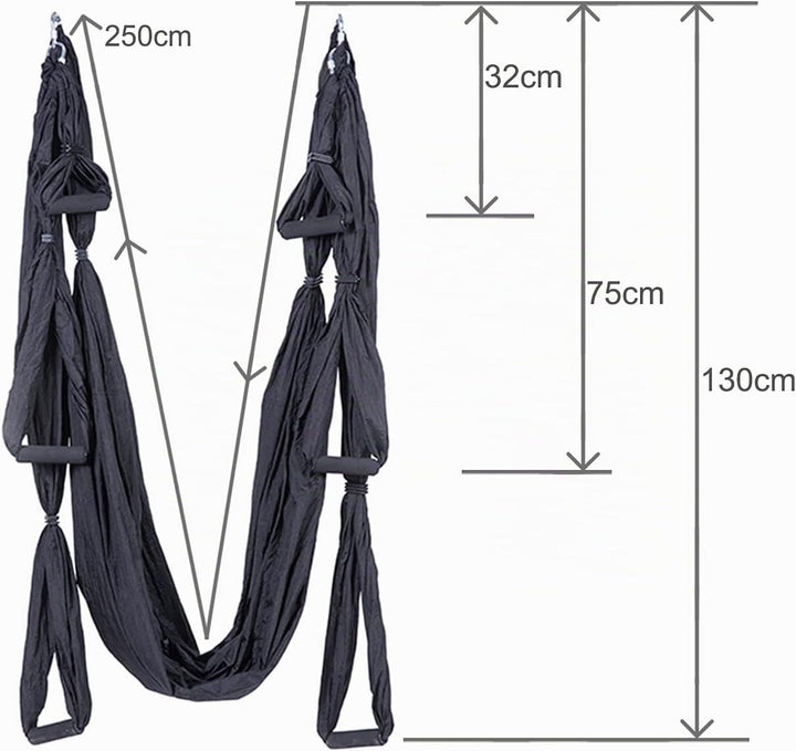 Yoga Hängematte Set Aerial,Aerial Yogatuch,Aerial Yoga Hammock Swing mit Tragetasche und Verlängerun