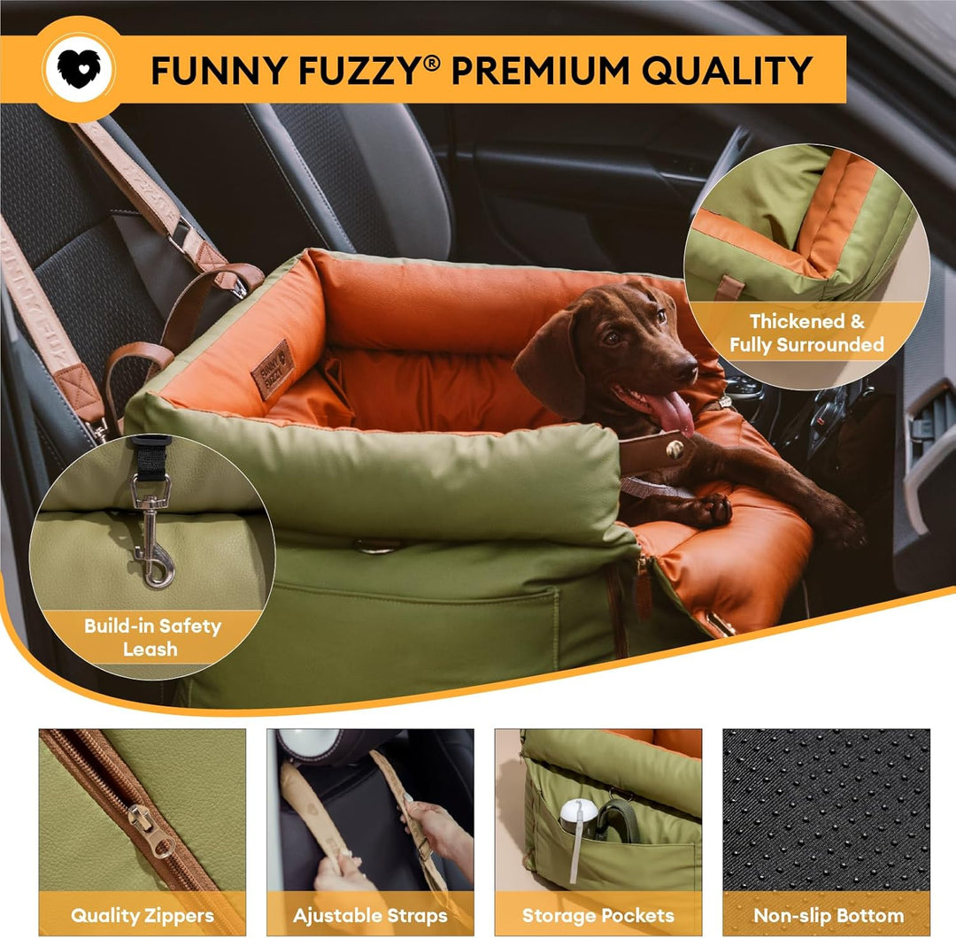 FUNNYFUZZY Hundesitz Auto für kleine und mittelgrosse Hunde bis 16 kg, wasserdichter Hunde Autositz