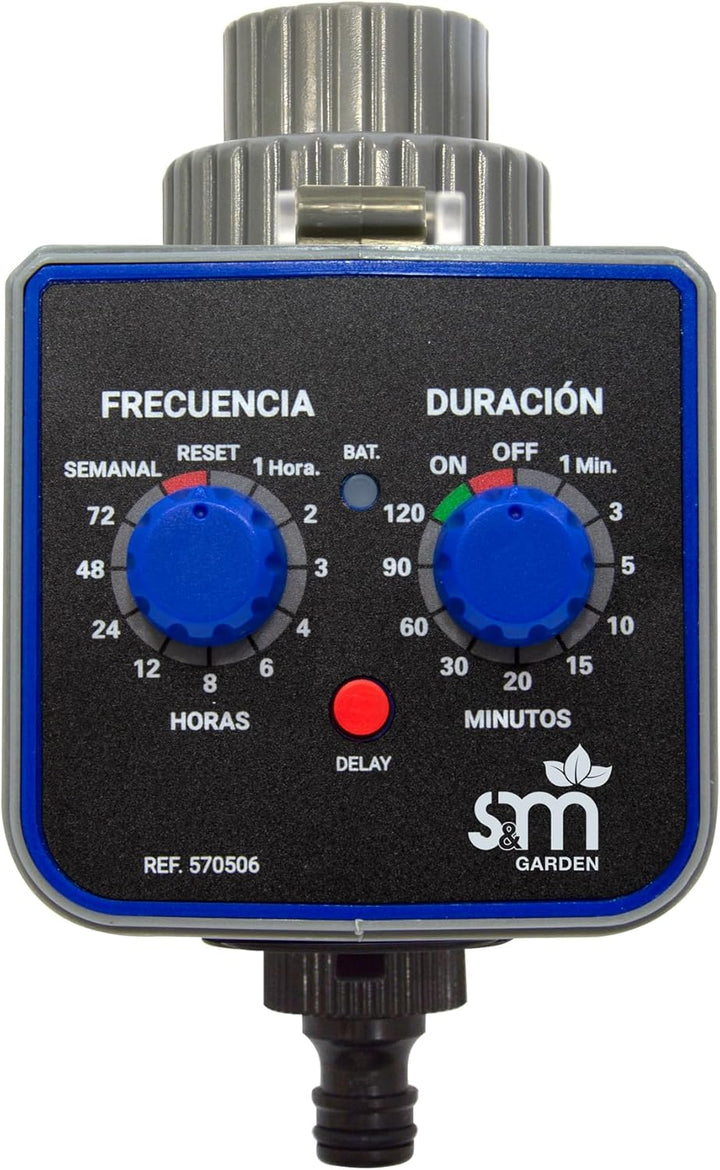 S&M 590054 Wasserhahn-Programmierer mit 1 Ausgang für automatische Bewässerung H-M, Grau/Schwarz, 3/