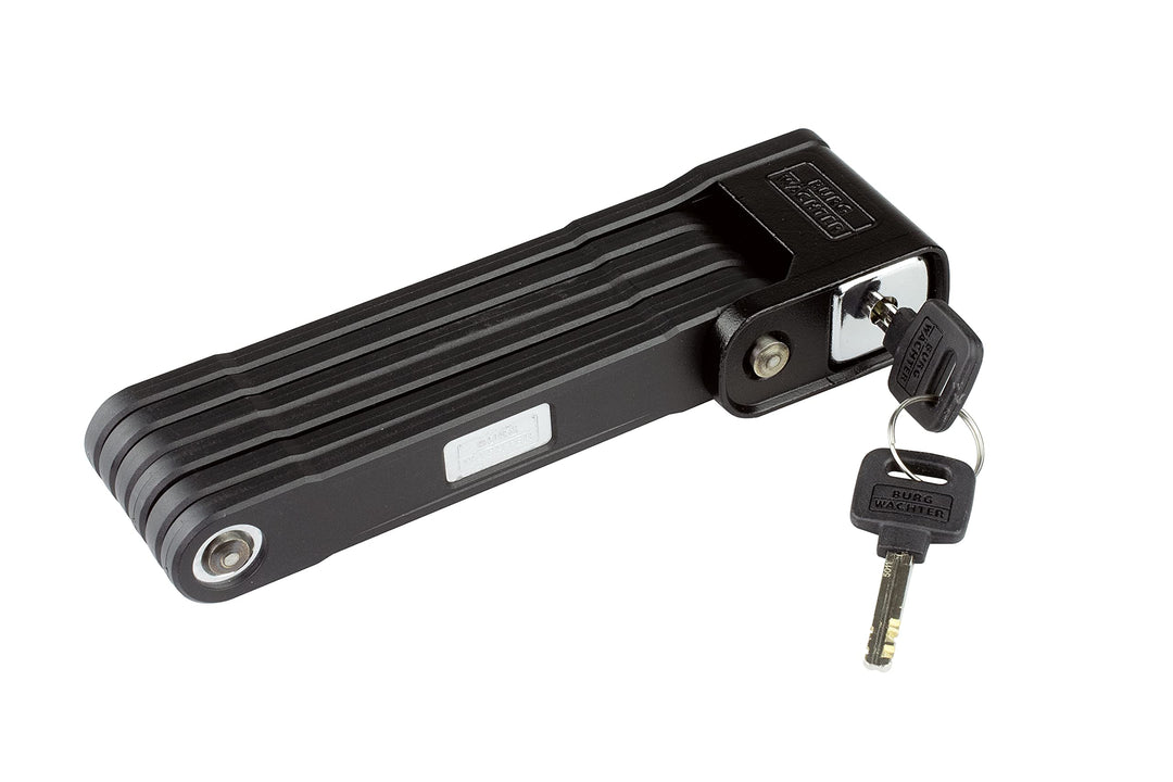 BURG-WÄCHTER Faltschloss, Fahrradschloss mit Halterung und Schlüssel, E-Bike, aufbohrgeschützt, hohe