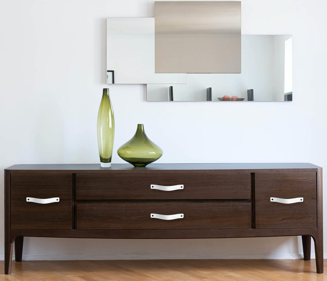 Brute Strength - Ledergriffe für Möbel - Weiss - 4 Stück - 20 x 2,5 cm - Schrankgriff, Türgriff für