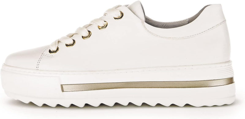 Gabor Damen Low-Top Sneaker, Frauen Halbschuhe,Wechselfussbett 40 EU Weiss Latte, 40 EU Weiss Latte