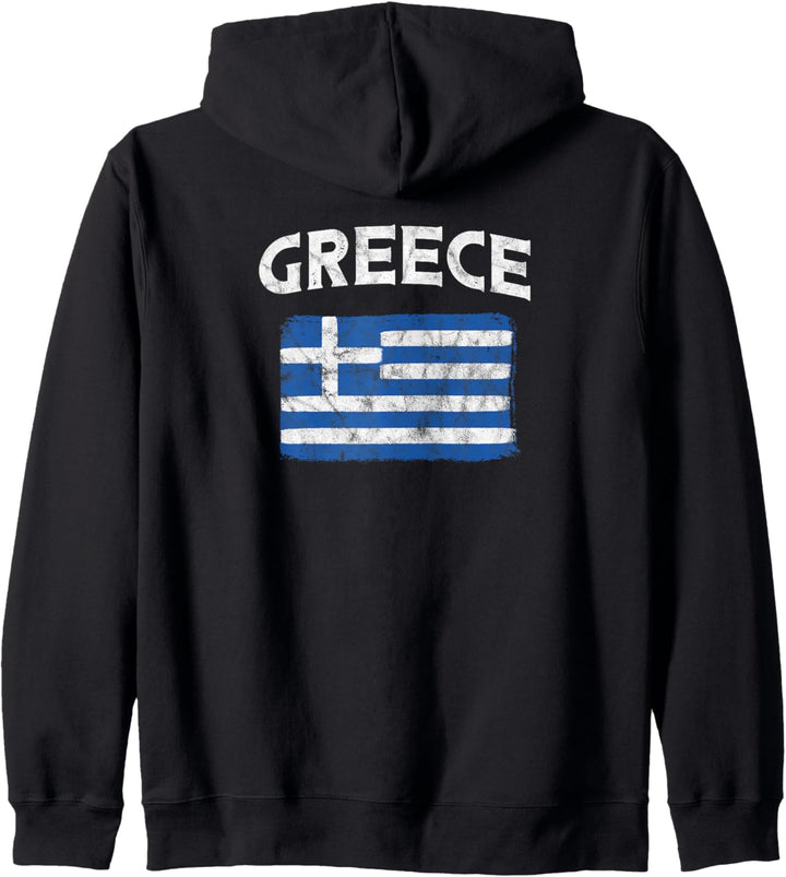 Griechische Flagge (Vintage) – Griechenland-Flagge. Kapuzenjacke
