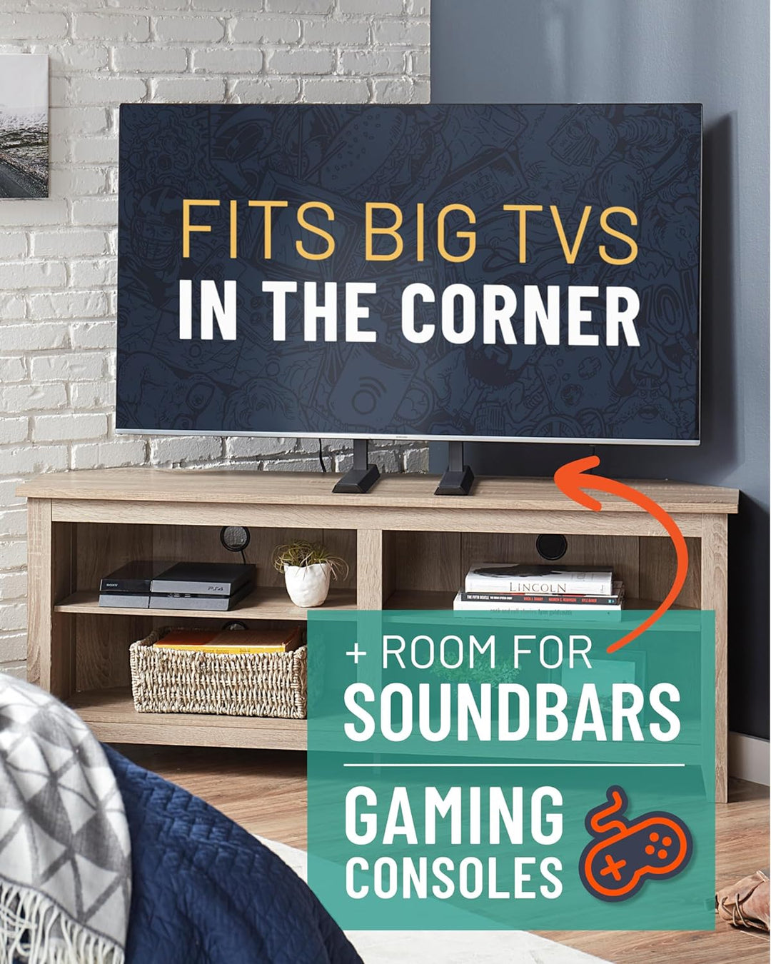 Echogear Universal Grosser TV-Ständer - Höhenverstellbarer Sockel für Fernseher bis zu 77 "- Wackelf