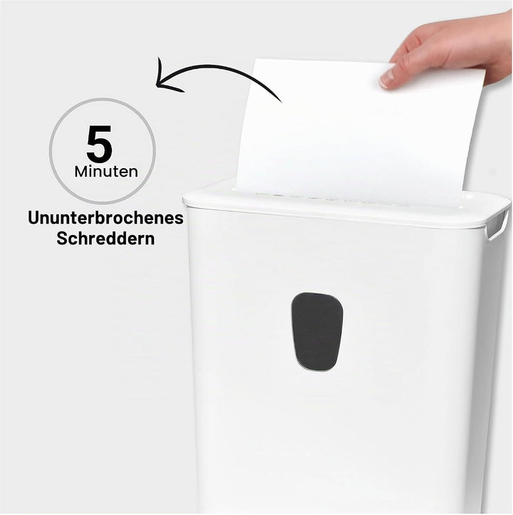 DESQ® Aktenvernichter 8 Blatt - Partikelschnitt 4 x 38 mm, Sicherheitsstufe P4, 15 Liter, Leiser Bet