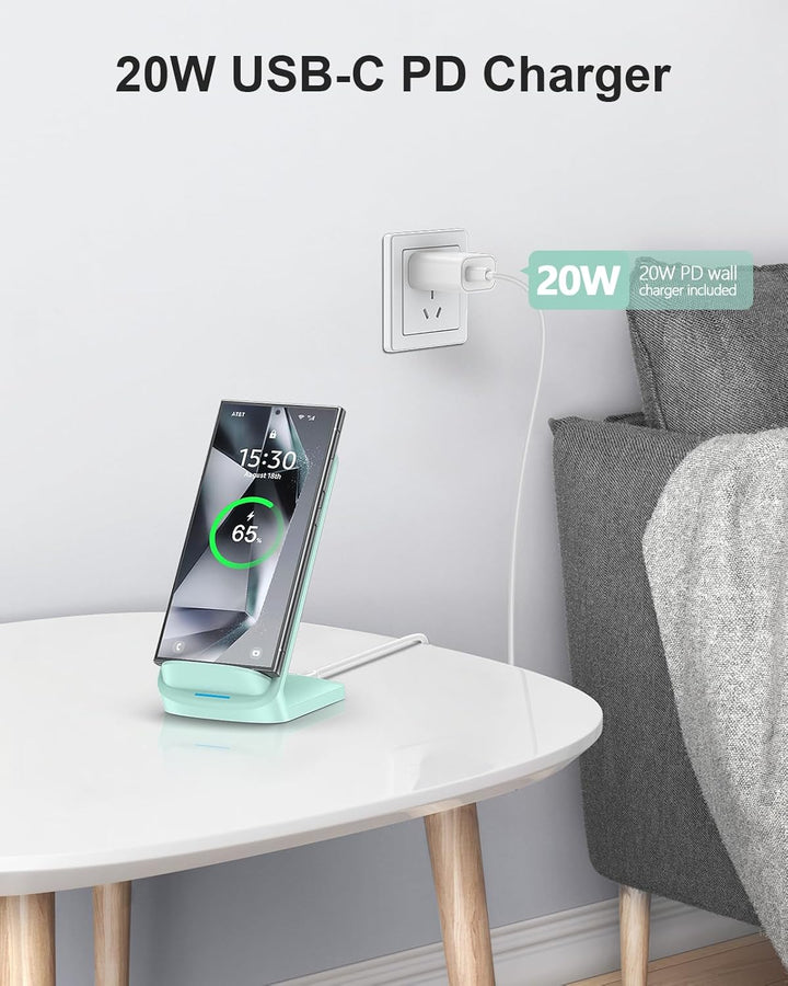 NANAMI Fast Wireless Charger mit 20W PD Netzteil, 15W Induktive Ladestation | Für iPhone 17/16/15/14