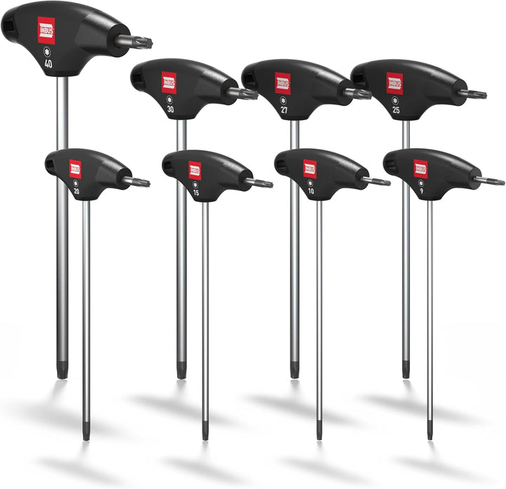 TORX® T-Griff Schraubendreher Set 8tlg, TX9–40, mit HybridTouch — Made in Germany (INBUS® 74124) 8×