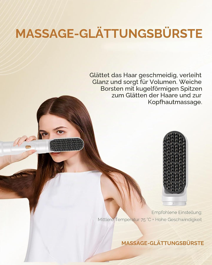 UKLISS Airstyler 6 in 1 Hairstyler Haarstyler mit Air Lockenstab Föhn Heissluftbürste Haarstyling Ge