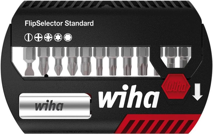 Wiha Bit Set FlipSelector Standard 25 mm SIT (für Assy® und Pias-Schrauben) 13-tlg. 1/4" (39045), Bi