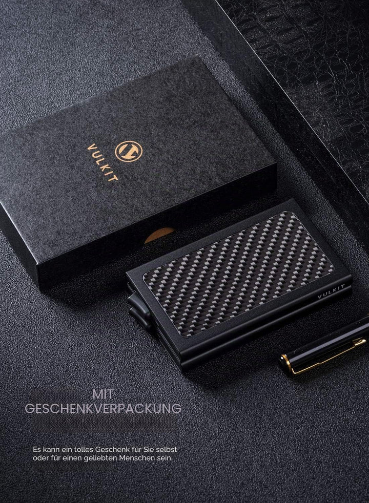 VULKIT Kartenetui Metall mit RFID NFC Schutz Karten Geldbörse Herren Geldbeutel Doppelt Karten Etui