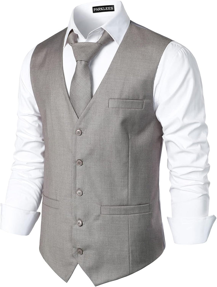 PARKLEES Herren Hipster Urban Design Business Formale Weste Slim Fit Anzug Smoking Kleid Weste XXL h