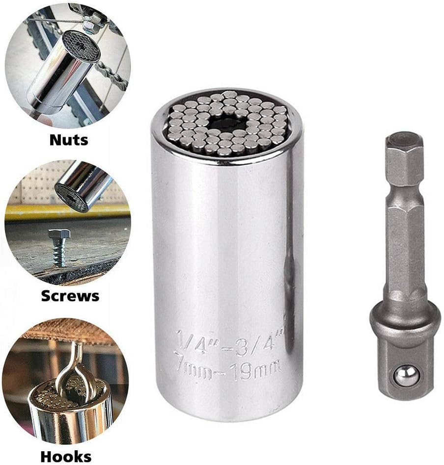 BE-TOOL Steckschlüssel-Universal-Steckschlüssel-Set, Bohrmaschinen-Adapter, selbstjustierende Kombin