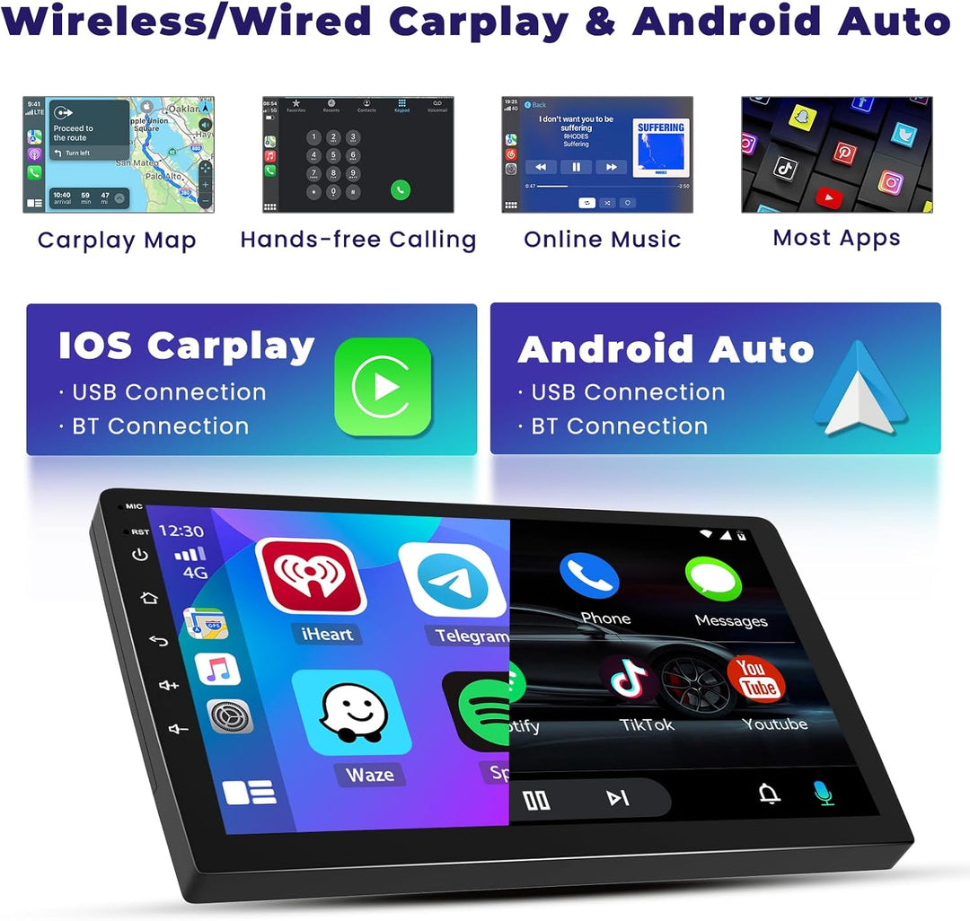 8 Core 4G+64G Hikity Android 15 Autoradio für Toyota Auris 2006-2011 mit Carplay Android Auto Navi,A