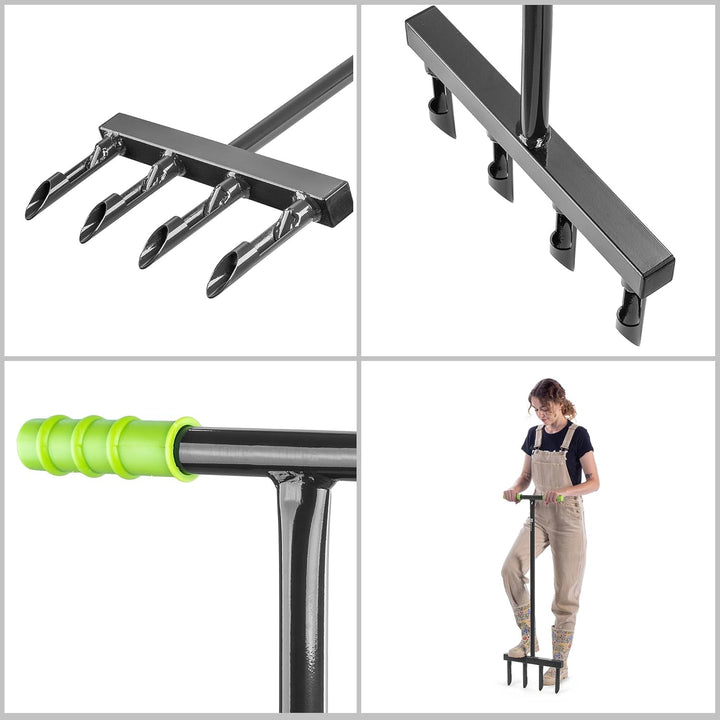 KADAX Hand Aerifizierer für Rasen, Rasenlüfter zum Belüften von Rasenflächen und Böden, Gartengerät,