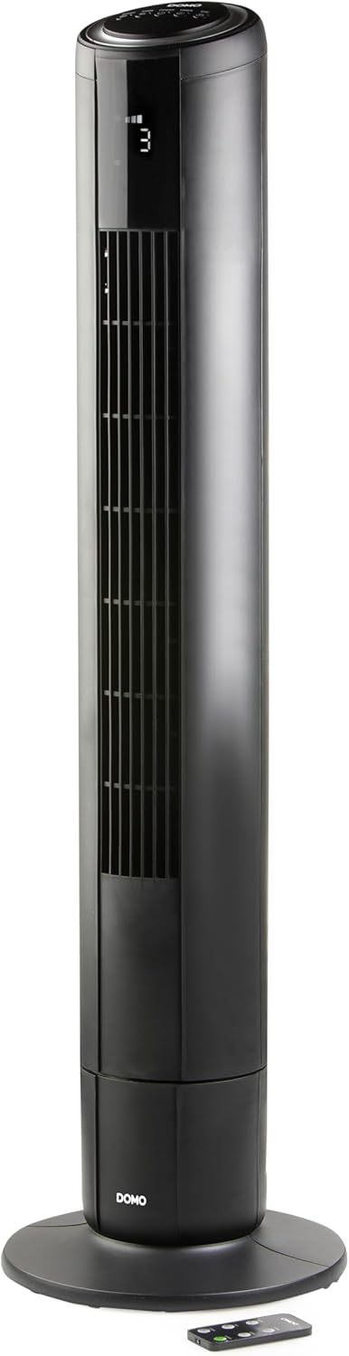 DOMO DO8152 Turmventilator mit Fernbedienung – 3 Geschwindigkeiten – 4 Modi – 8 Stunden Timer – Oszi