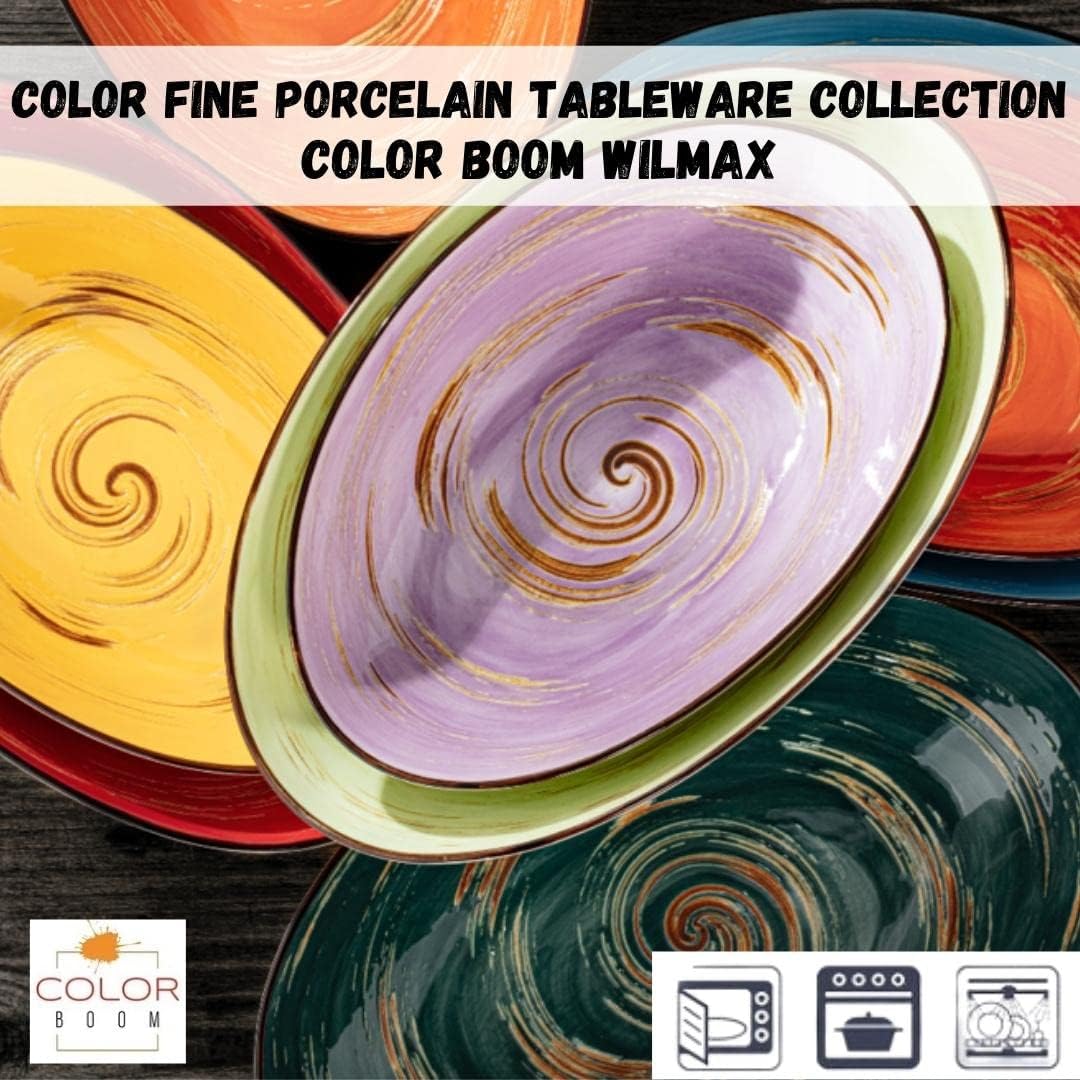Wilmax | SPIRAL tiefe Teller - 2 Stück | Elegant | Modern | Langlebig | Sicher | Glasiertes Porzella
