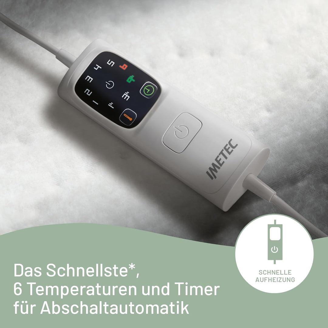 Imetec Adapto Recreo | Wärmeunterbett 150 x 160 cm, Schnellheizung, Konstante und individuelle Tempe