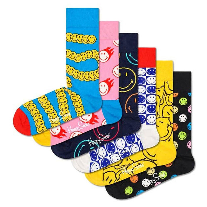 Happy Socks Unisex Smiley Socken, 6 Paar HS471