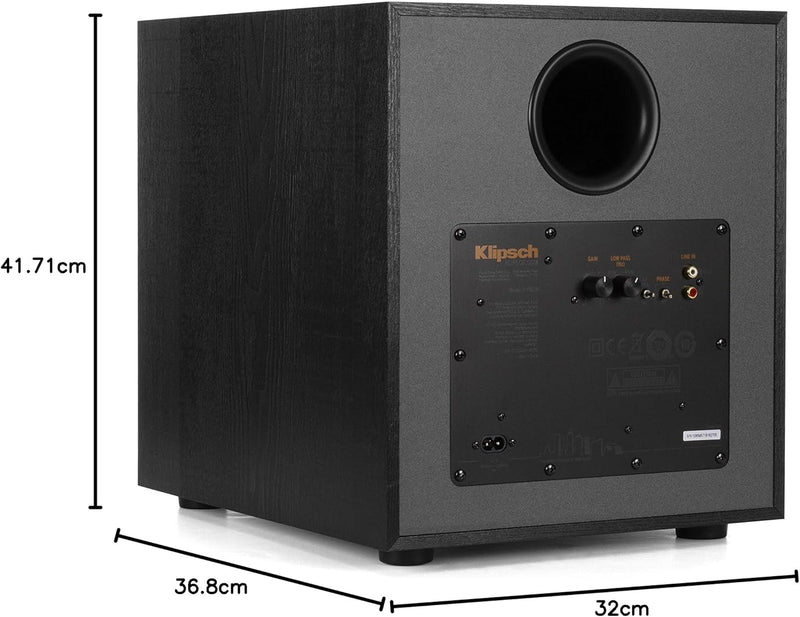 Klipsch R-100SW Subwoofer, Schwarz Single, Single