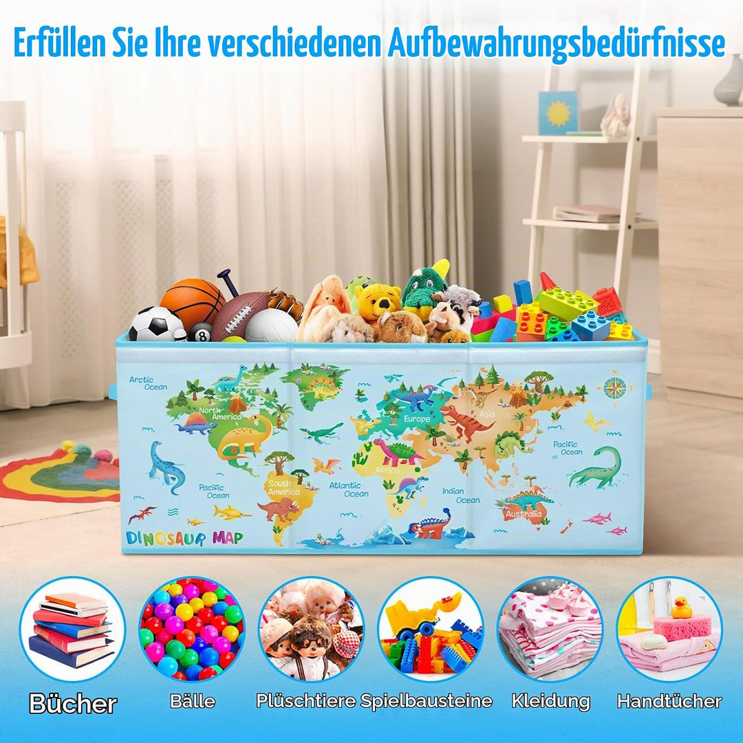 Extra Gross Aufbewahrungsbox mit Deckel Kinder, Zusammenklappbare Oxford-Spielzeugkiste mit Griff fü